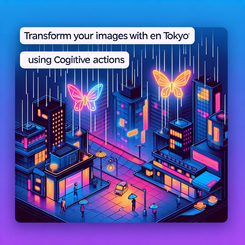 Transform Your Images with Neon Tokyo's Rainy Night Style Using Cognitive Actions