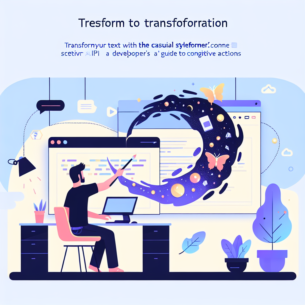 Transform Your Text with the Casual Styleformer: A Developer's Guide to Cognitive Actions